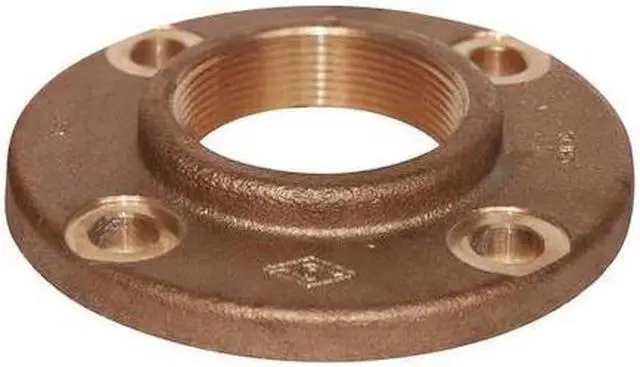 Main image of ZORO SELECT 4TJK3 Red Brass Flange, FNPT, 2" Pipe Size