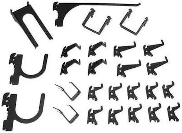 Main image of WALL CONTROL 35-K-DLXBK Slotted Tool Board Hook Kit,26 Piece,Blk