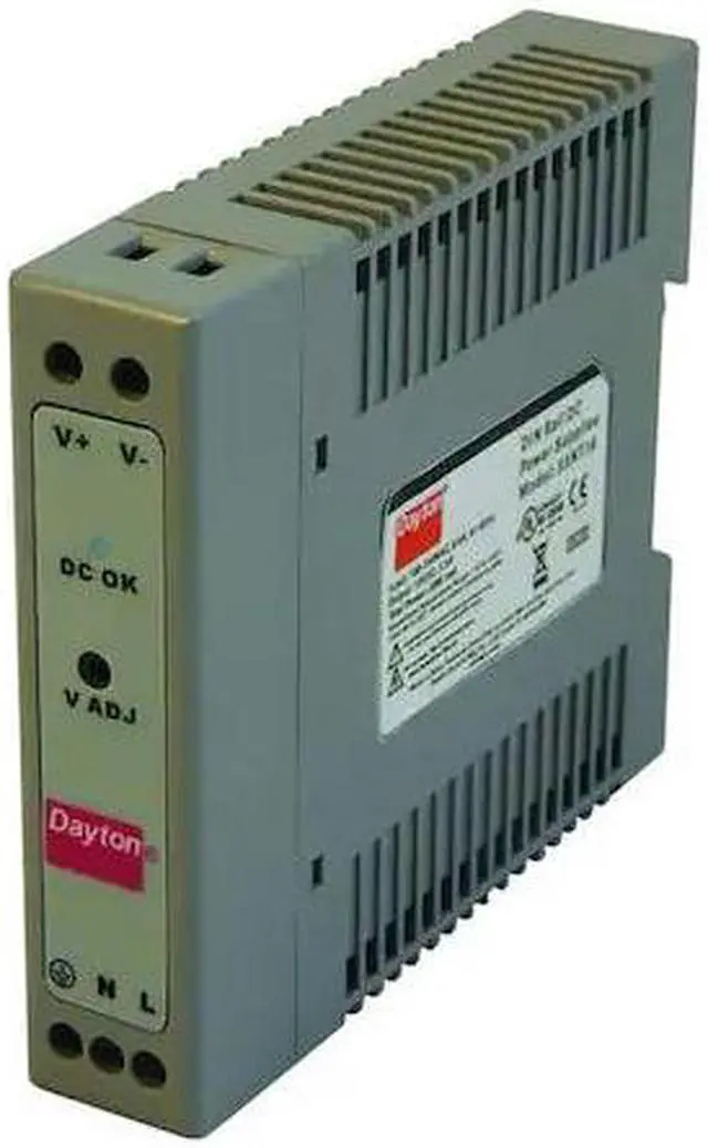 Main image of DAYTON 33NT16 DC Power Supply, 90/264V AC, 30 W, 2.5 A, DIN Rail