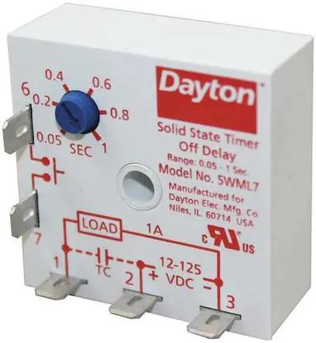 Alt view image 2 of 3 - DAYTON 5WML7 Encapsulatd Timr Rlay,1A,Solid State,1NO