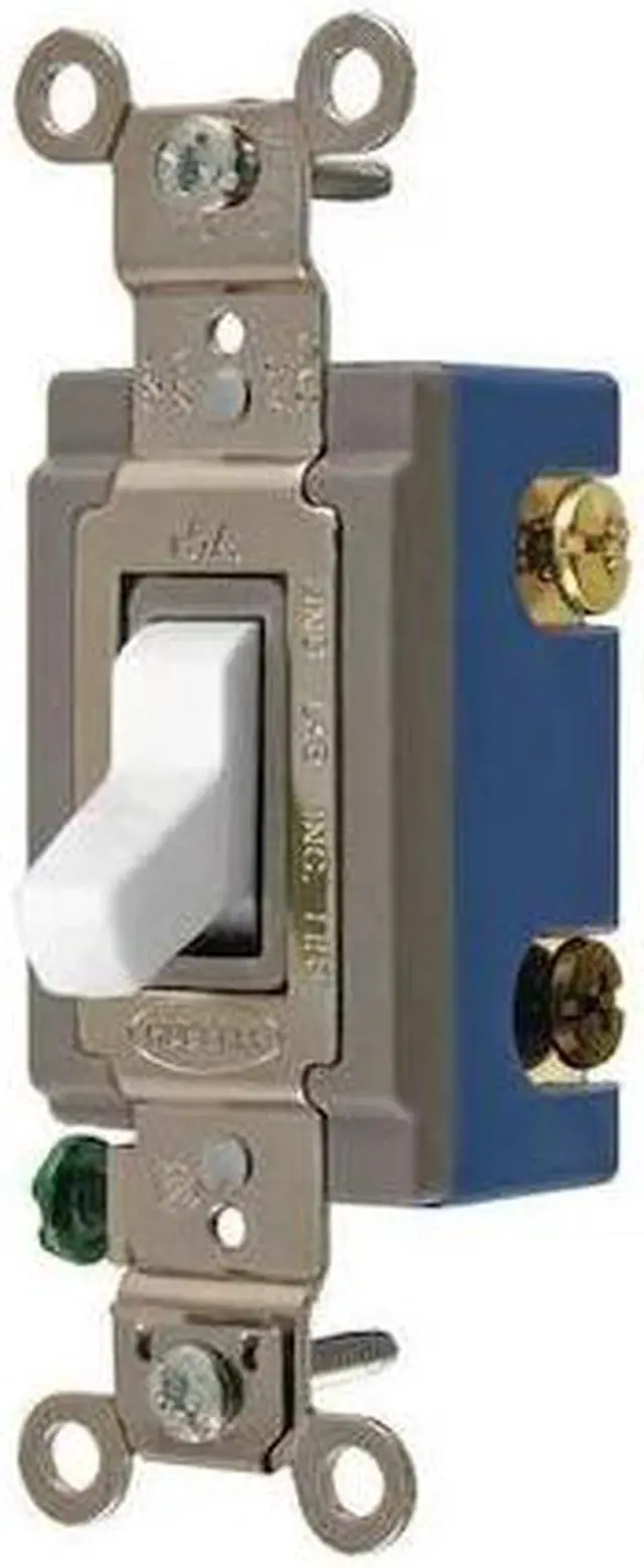 Main image of HUBBELL WIRING DEVICE-KELLEMS HBL1203W Wall Switch,White,1/2 HP,3-Way Switch
