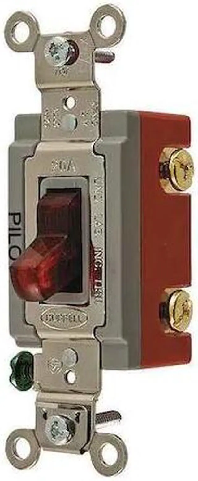Alt view image 2 of 2 - HUBBELL WIRING DEVICE-KELLEMS HBL1223PL Pilot Lite Wall Swtch,3-Way,120/277V,20A