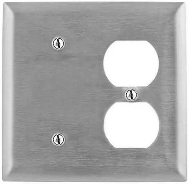 Alt view image 2 of 3 - HUBBELL WIRING DEVICE-KELLEMS SS138 Duplex/Blank Wall Plates and Box Cover,