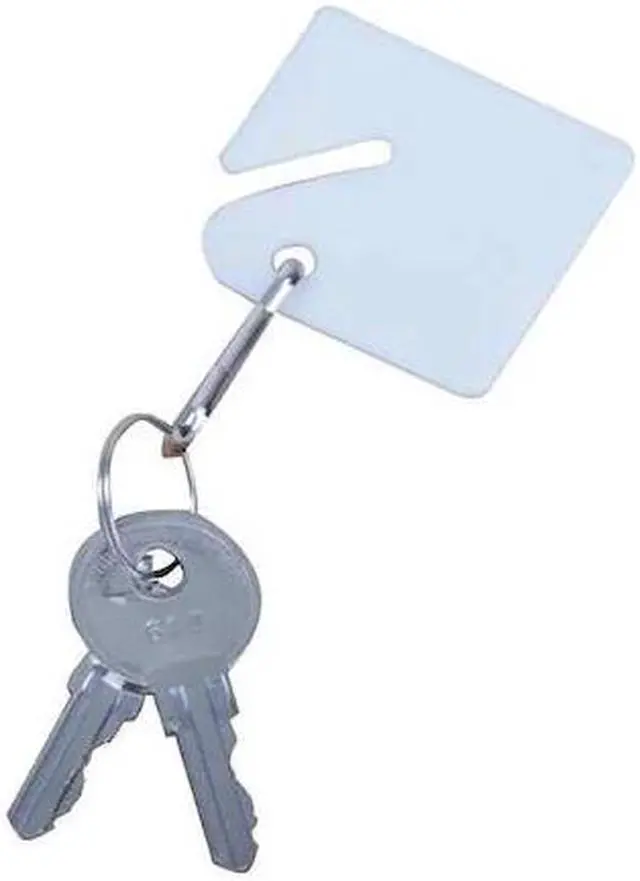 Main image of ZORO SELECT 33J870 Key Tag, White, Square-Slotted, 50 PK