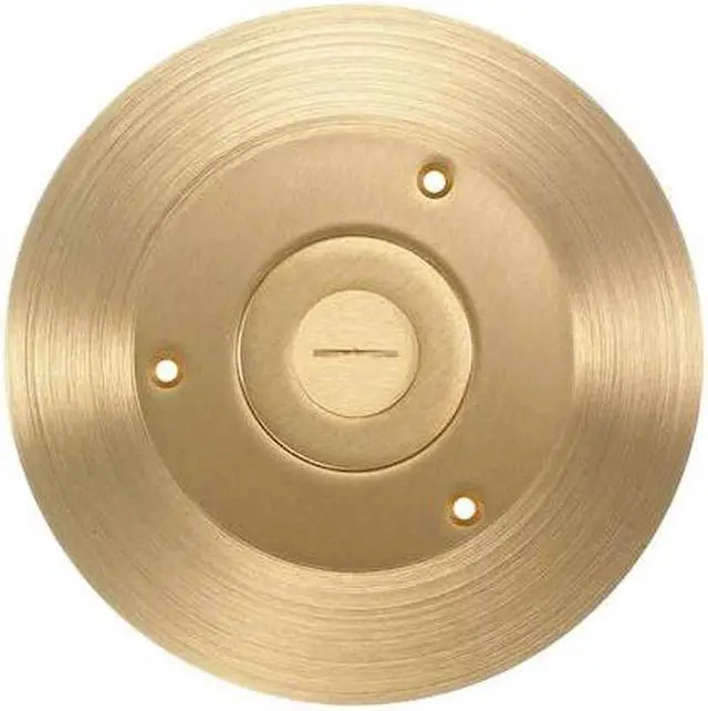 Alt view image 3 of 5 - Hubbell Wiring Device-Kellems Floor Box Cover,Round,6-1/4 in.,Brass  SF2525