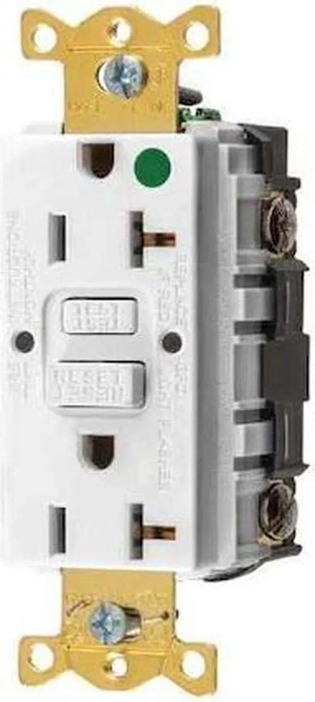 Alt view image 2 of 3 - HUBBELL WIRING DEVICE-KELLEMS GFR83W GFCI Receptacle, 20A, 125VAC, 5-20R, White