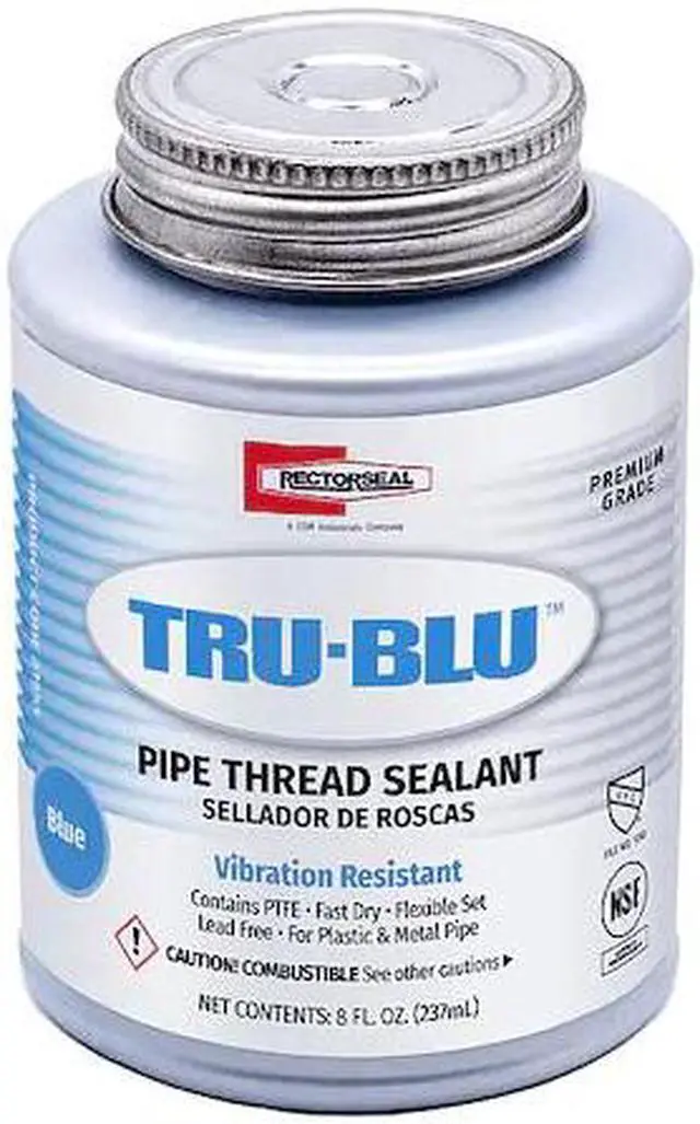 Alt view image 8 of 8 - RectorSeal 31551 Tru-Blu Blue Vibration Resistant Pipe Thread Sealant, 1/2 Pint Brush Top Can
