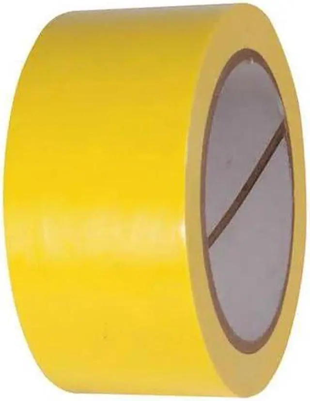 Main image of ZORO SELECT 15D726 Floor Marking Tape, vinyl, Solid, Yellow, 2 in W., 2.4 mil