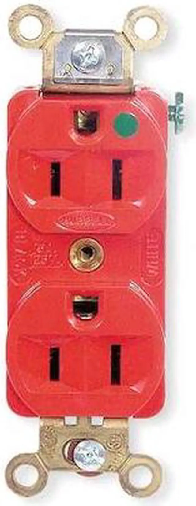 Alt view image 2 of 2 - HUBBELL WIRING DEVICE-KELLEMS HBL8200HRED Straight Blade Receptacle, 5-15R, 15