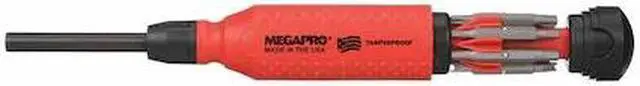 Alt view image 4 of 8 - MEGAPRO 151TP-B Tamperproof 15-in-1 Multi-Bit Screwdriver, 8-1/2", Number of