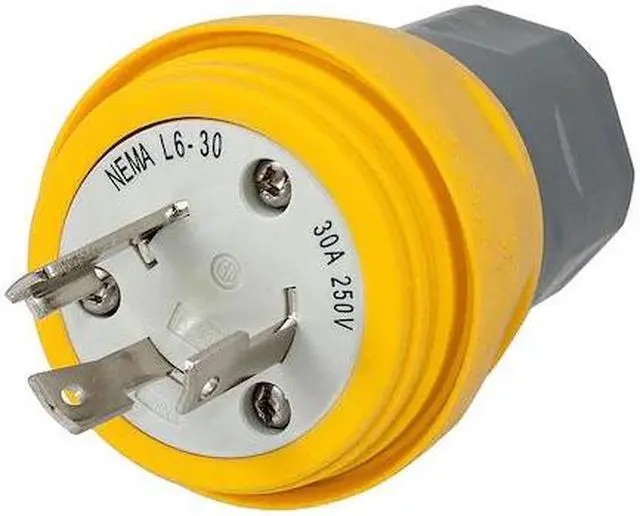 Main image of HUBBELL WIRING DEVICE-KELLEMS HBL28W48 Watertight Locking Plug, L6-30P, 30 A,