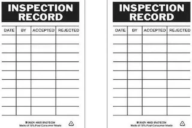 Main image of BRADY 86620 Inspection Rcd Tag,7 x 4 In,Bk/Wht,PK10