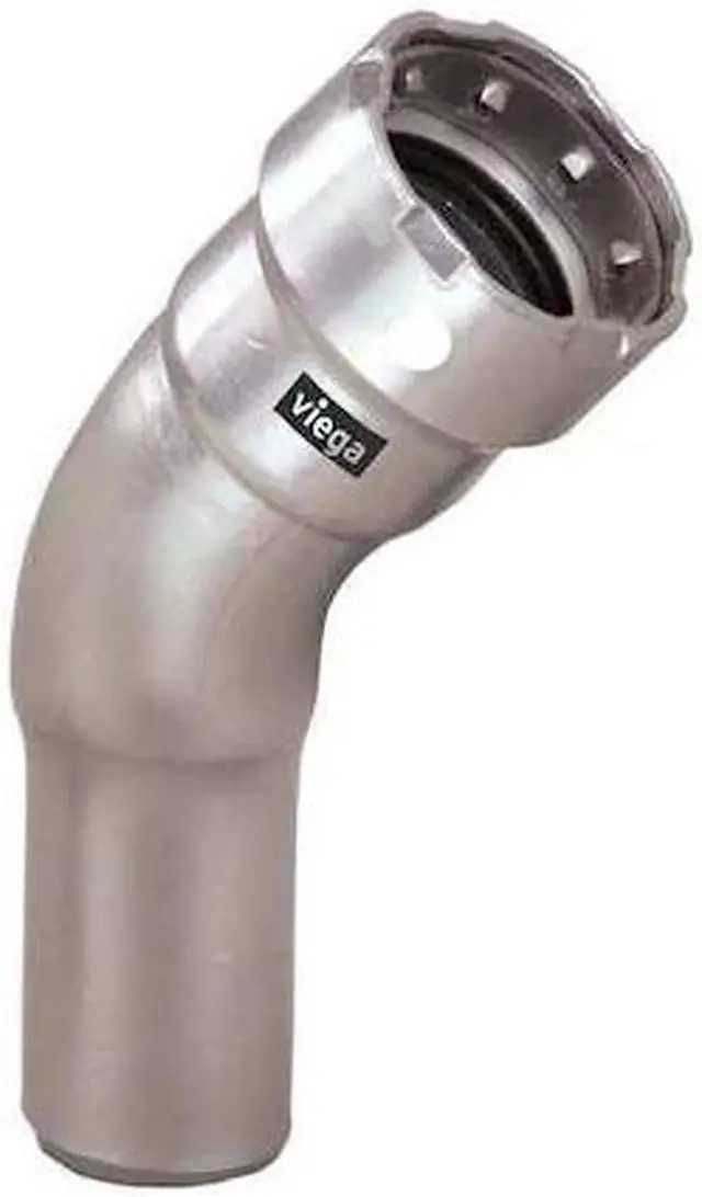 Alt view image 2 of 6 - Viega Megapress Stainless 304 45 Degree Street Elbow, 3/4" x 3/4" Tube Size