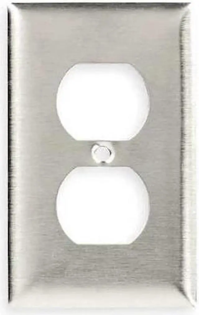 Alt view image 4 of 12 - HUBBELL WIRING DEVICE-KELLEMS SS8 Duplex Receptacle Wall Plate, Vertical,