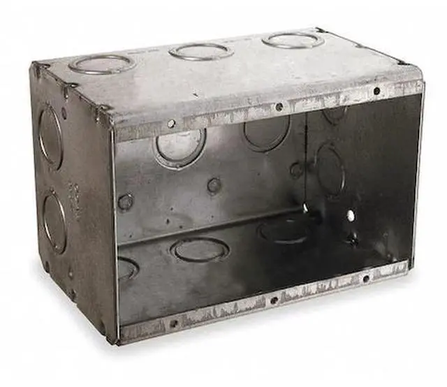 Alt view image 4 of 5 - RACO 692 Electrical Box, 47.8 cu in, Masonry Box Type, 3 Gangs, Steel,