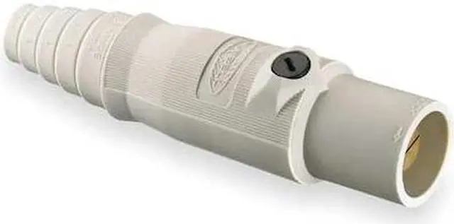 Alt view image 2 of 2 - heavy duty products, single pole devices, industrial grade, male, plug, 300a 250v dc/600v ac, single conductor, double set screws, white