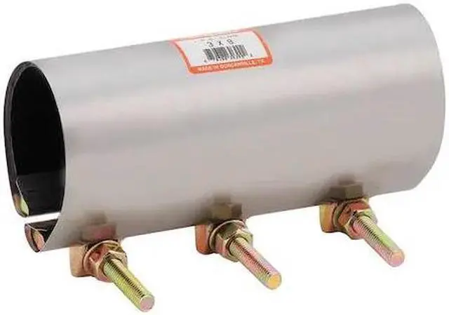 Alt view image 2 of 2 - ZORO SELECT 330-10512 Repair Clamp,Three Bolt,3 1/2 In,304SS