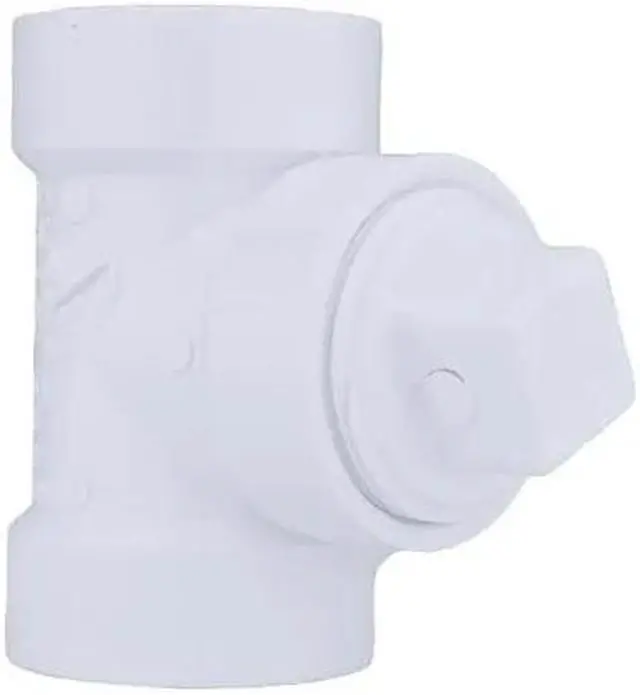 Alt view image 2 of 2 - ZORO SELECT 05997 PVC Cleanout Tee with Plug, Hub x Hub x FNPT, 1-1/2 in Pipe