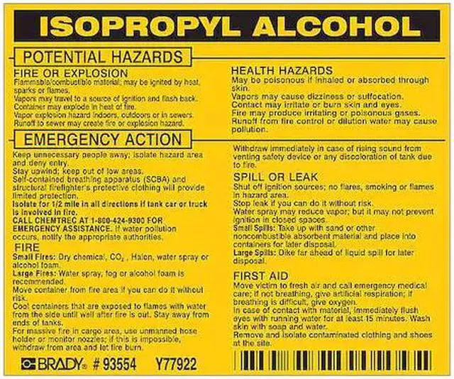 Main image of BRADY 93554 Chemical Label,3-3/4inHx4-1/2inW,PK25