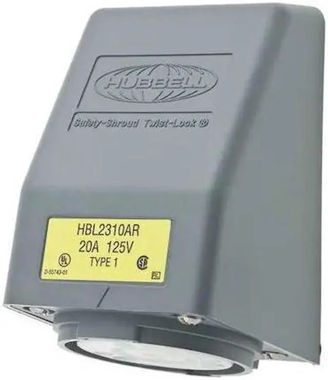 Main image of HUBBELL WIRING DEVICE-KELLEMS HBL2310AR Flanged Locking Receptacle, L5-20R, 20