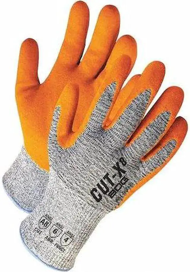Main image of BDG 99-1-9628-7 Grey HPPE Cut Resistant Orange Sandy Nitrle Palm, Size S (7)