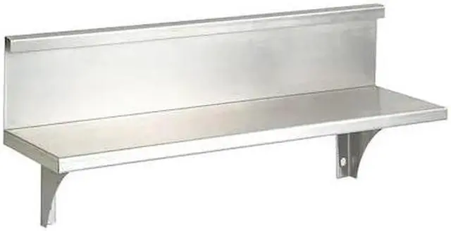 Main image of ZORO SELECT 4WMK1 Utility Shelf w/Backsplash, 8-1/8x24x5In
