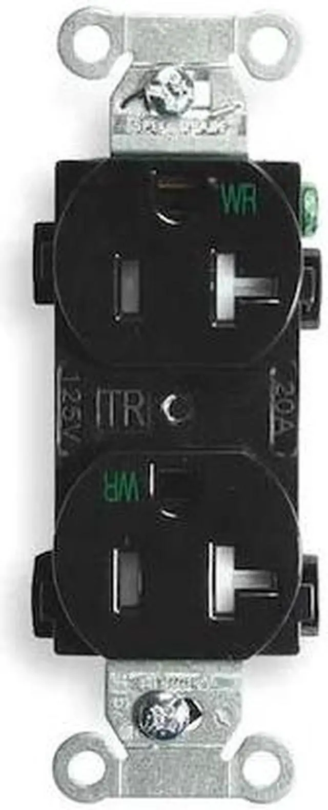 Alt view image 2 of 2 - HUBBELL WIRING DEVICE-KELLEMS BR20BLKWRTR Straight Blade Receptacle, 5-20R, 20