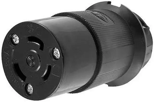 Alt view image 3 of 3 - HUBBELL WIRING DEVICE-KELLEMS HBL2613BK Locking Connector, L5-30R, 30 A, 125V