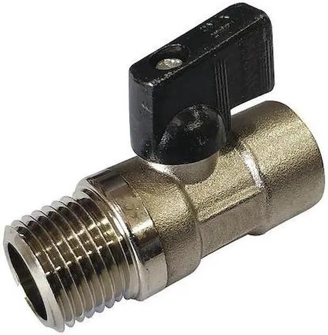 Alt view image 2 of 2 - ZORO SELECT G-MVSP-38M 3/8" FNPT x MNPT Brass Mini Ball Valve Inline