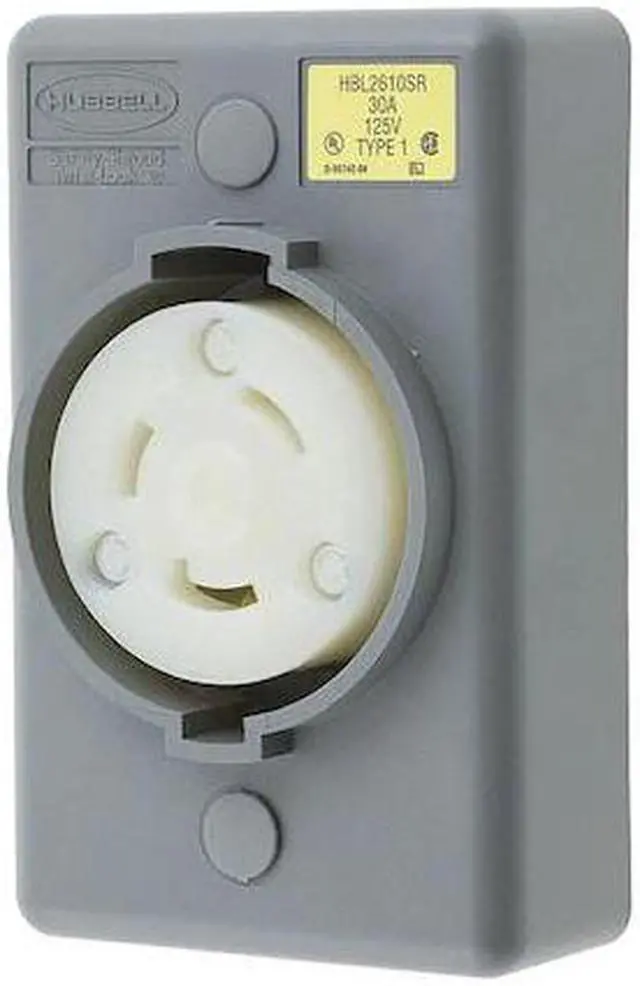 Alt view image 3 of 4 - Hubbell Wiring Device-Kellems Locking Receptacle,Industrial,30,Gray  HBL2610SR