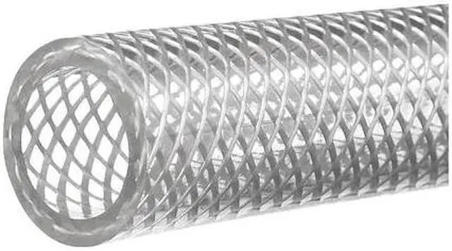 Main image of ZORO SELECT ZUSA-HT-58 Reinforced Clear PVC Tubing, 1/2" ID x 5/8" OD x 10 Ft. L