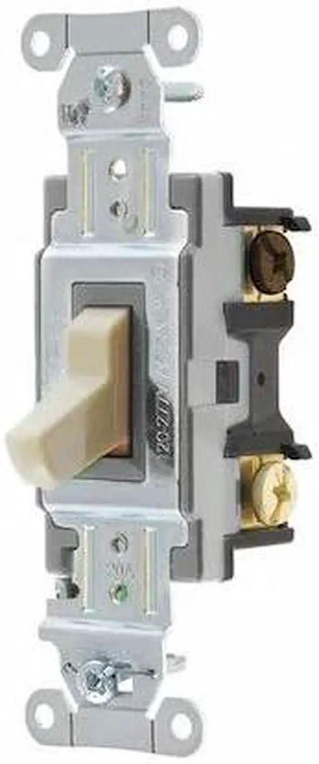 Alt view image 2 of 5 - Wall Switch,20A,Ivory,1 HP,3-Way Switch HUBBELL WIRING DEVICE-KELLEMS CSB320I