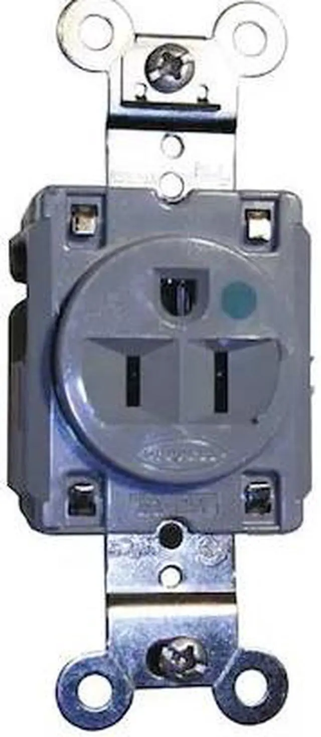 Alt view image 2 of 2 - HUBBELL WIRING DEVICE-KELLEMS HBL8310GY Straight Blade Receptacle, 5-20R, 20 A,