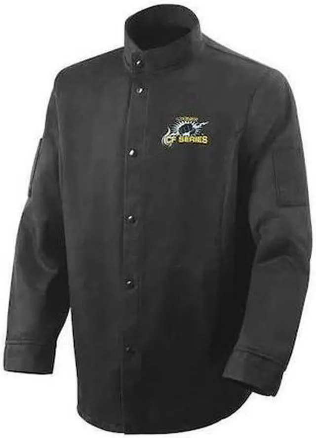 Alt view image 2 of 3 - STEINER 1360-S Welding Jacket, Carbonized Fiber, 10 oz, 30 in Length, Snaps