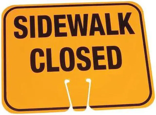 Main image of ZORO SELECT 03-550-SC Traffic Cone Sign,Orange,Sidewalk Closed