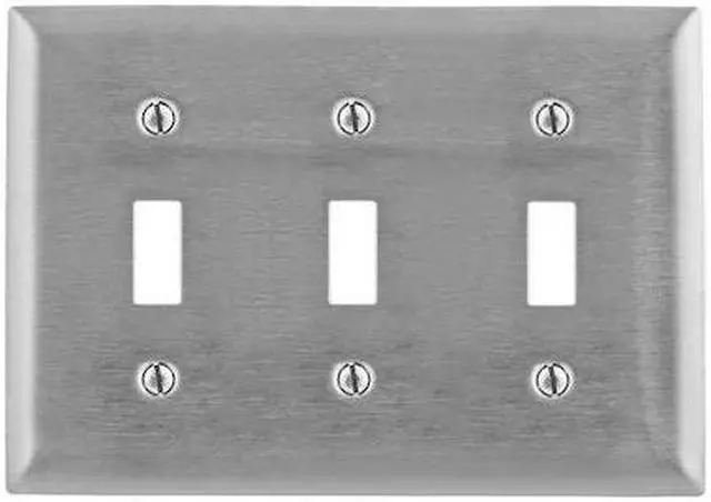 Alt view image 2 of 3 - HUBBELL WIRING DEVICE-KELLEMS SS3 Toggle Switch Wall Plates and Box Cover,