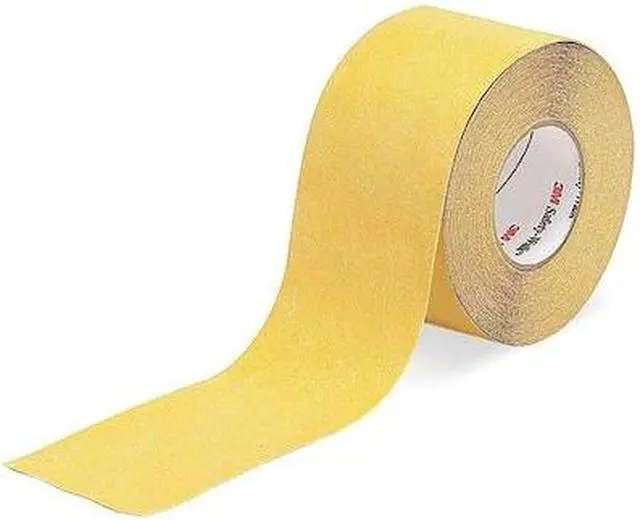 Main image of 3M 630-4X60 Anti-Slip Tape Mineral Coated 60 Grit Size, Yellow, 4" W x 60 ft.