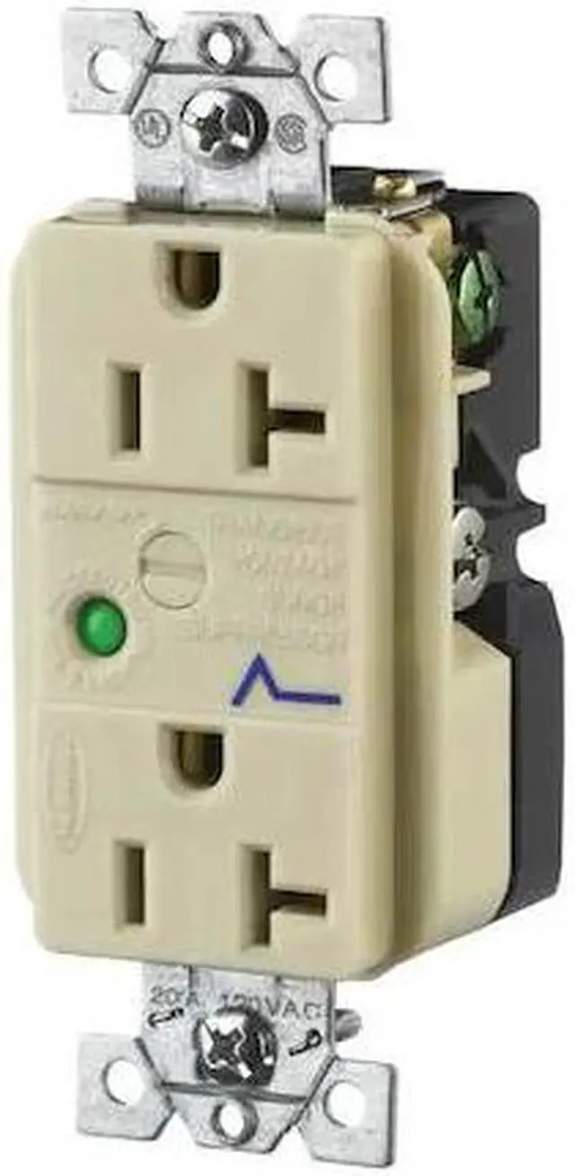 Alt view image 3 of 3 - HUBBELL WIRING DEVICE-KELLEMS HBL5360ISA Straight Blade Receptacle, 5-20R, 20