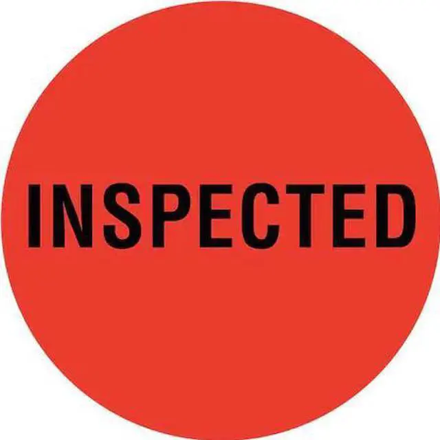 Main image of TAPECASE 16U933 Circle Inventory Control Label, Inspected, Red, Pk1000