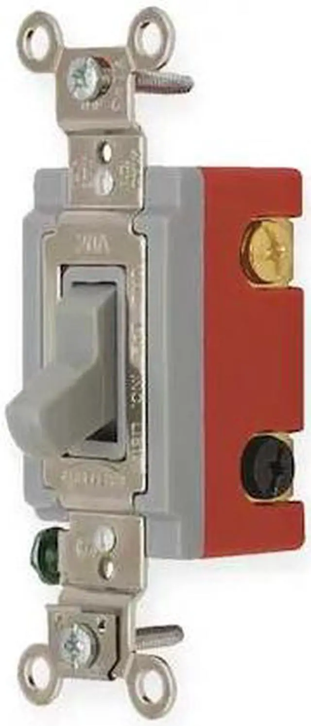 Alt view image 2 of 2 - HUBBELL WIRING DEVICE-KELLEMS HBL1224GY Wall Switch,4-Way,120/277V,20A,Gry,Toggl