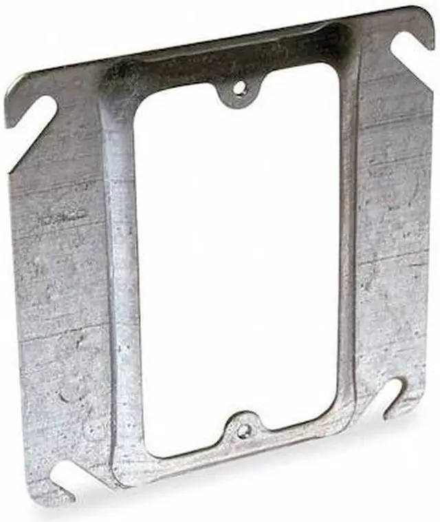 Alt view image 3 of 3 - RACO 768 Mud Ring, 1 Gang, Galvanized Zinc, Square Box Type