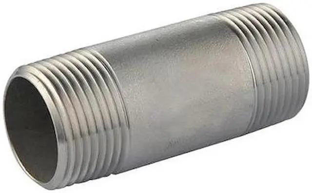 Main image of ZORO SELECT T4BNE12 3/4" MNPT x 7" TBE Stainless Steel Pipe Nipple Sch 40