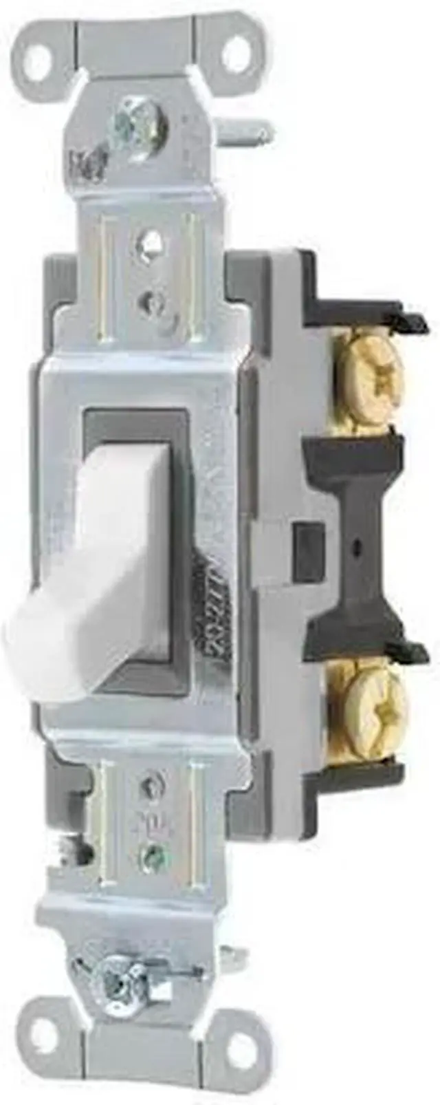 Alt view image 2 of 5 - Wall Switch,20A,White,1 HP,1-Pole Switch HUBBELL WIRING DEVICE-KELLEMS CSB120W