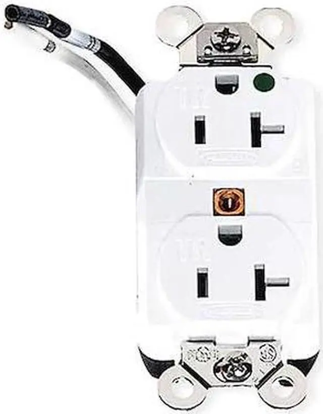 Alt view image 2 of 2 - HUBBELL WIRING DEVICE-KELLEMS HBL8300SGWA Straight Blade Receptacle, 5-20R, 20