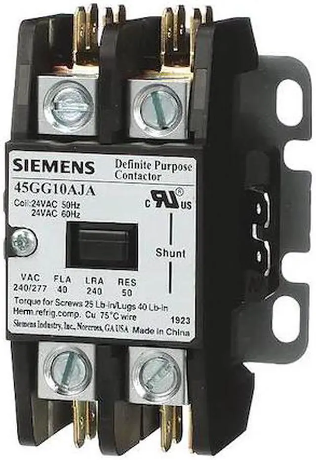 Alt view image 2 of 2 - SIEMENS 45GG10AJA Definite Purpose Magnetic Contactor, 24V AC, 1 P,