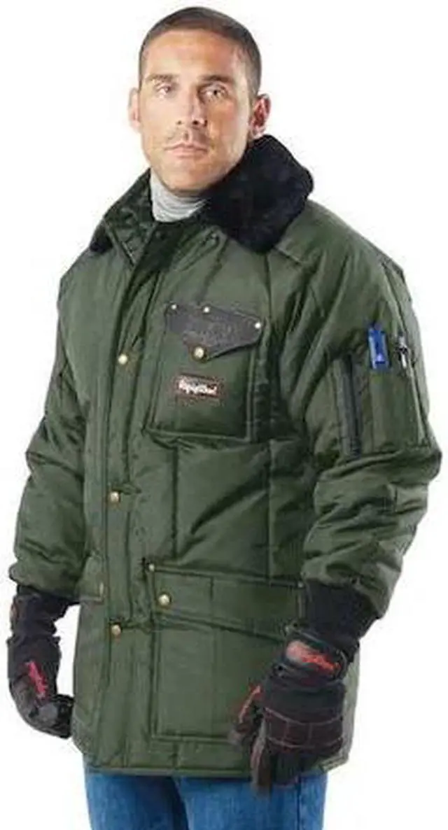 Main image of REFRIGIWEAR 0358RSAGSML Men's Siberian Jacket, Nylon, Zipper with Storm Flap,