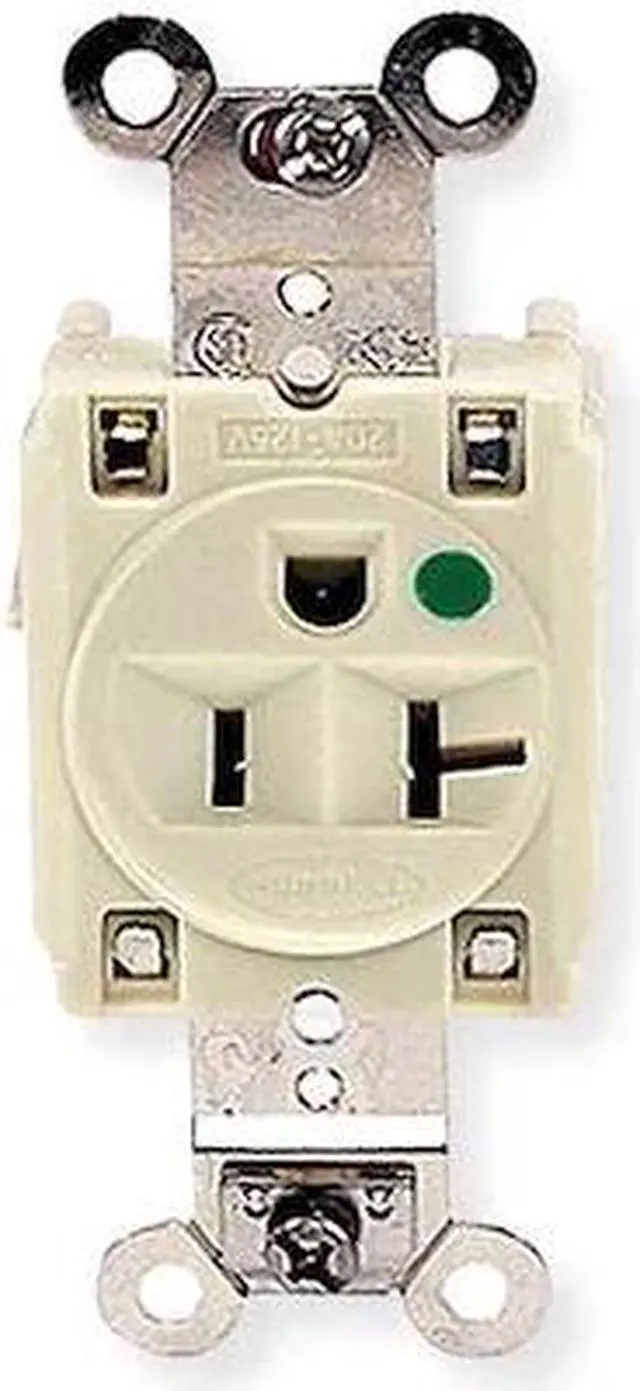 Alt view image 2 of 3 - HUBBELL WIRING DEVICE-KELLEMS HBL8310I Straight Blade Receptacle, 5-20R, 20 A,