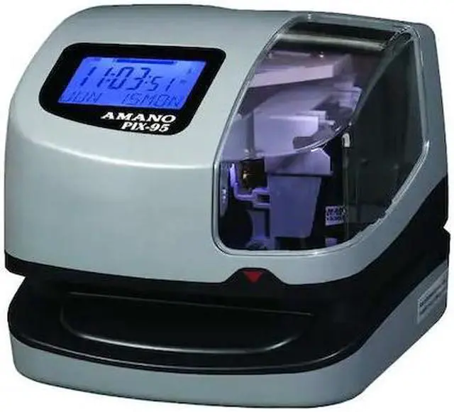 Alt view image 3 of 3 - Amano Time Clock  Includes Clock, Manual, keys PIX-95/A421