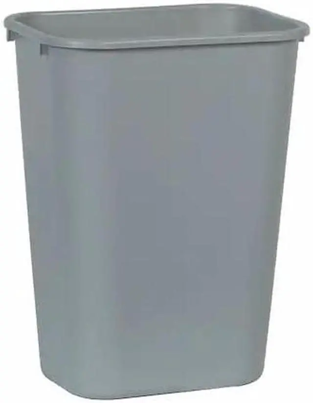 Alt view image 3 of 6 - RUBBERMAID COMMERCIAL FG295700GRAY Deskside 10 gal Rectangular Trash Can, Gray,