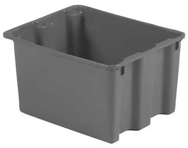 Alt view image 2 of 2 - LEWISBINS SN2117-12 Gray Hang & Stack Storage Bin, Plastic, Gray, 12 in H, 17